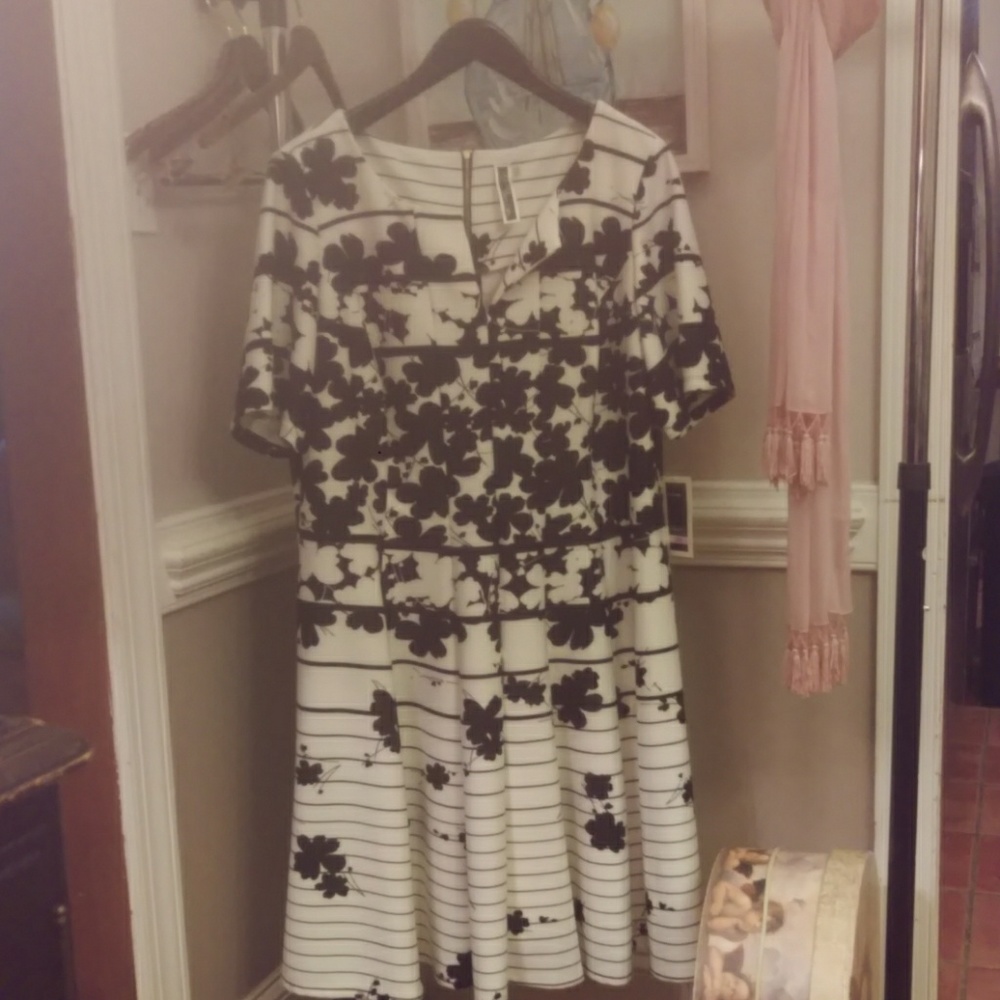 Blk & wht skater style dress